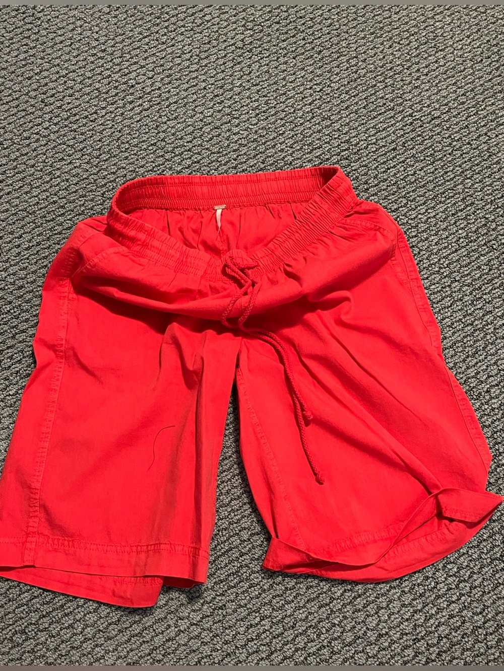 Free People Bright Red Drawstring Shorts